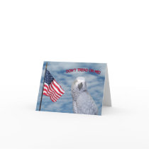 African Grey Don't Tread On Me Small Note Card