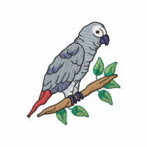 African Grey embroidered shirts by ZazzleEmbroidery African Grey embroidered shirts