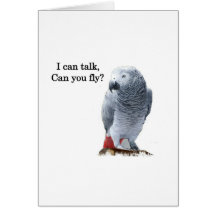 African Grey I can talk, can you fly? Cards