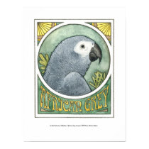 African Grey Nouveau posters