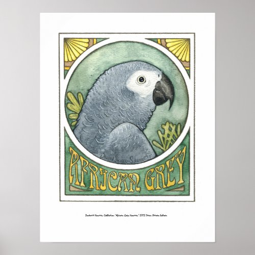 African Grey Nouveau posters