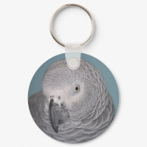 African Grey Parrot Keychain by mavimet African Grey Parrot Keychain
