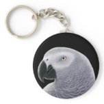 African Grey Portrait Key Chain