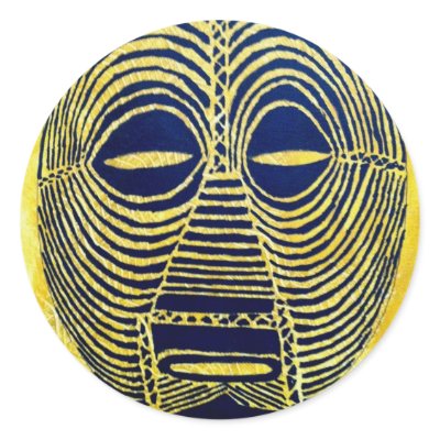 African icon: Luba mask (Congo) Sticker by Afrikania