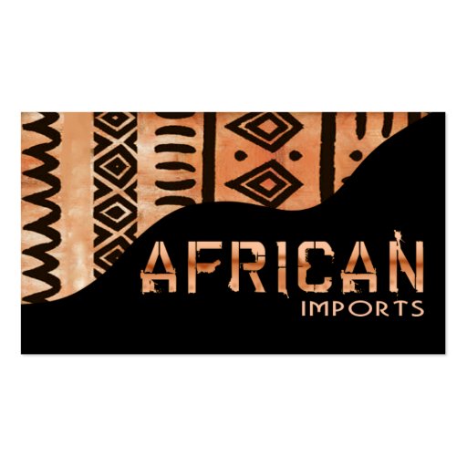 African Imports II - Afrocentric Kenyan mud cloth Business Card Template (front side)
