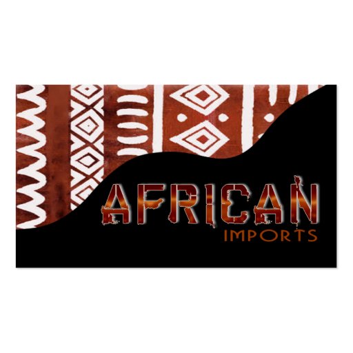 African Imports II - Afrocentric Kenyan mud cloth Business Card Templates (front side)