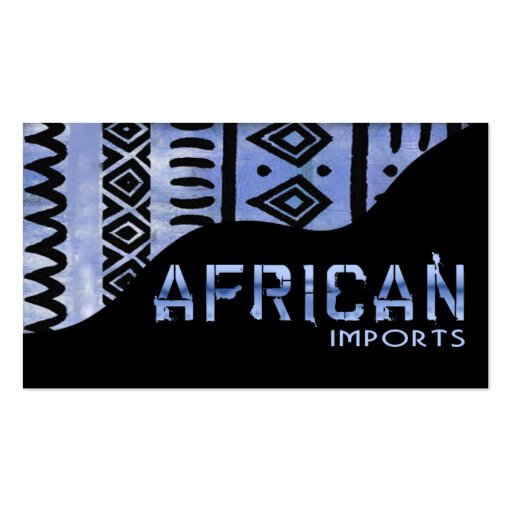 African Imports II - Afrocentric Kenyan mud cloth Business Card (front side)