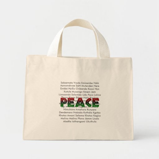 African Languages Peace Tote Bag