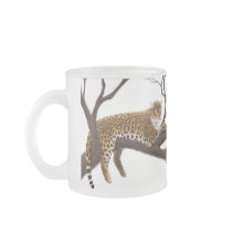African Leopard Frosted Glass Mug