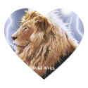 AFRICAN LION Big Five Cat Wildlife Heart Stickers