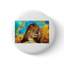 African-Lion-Digital Art Button
