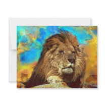 African-Lion-Digital Art invitations by junglewalkcom African-Lion-Digital Art invitations