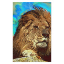 African-Lion-Digital Art stationery by junglewalkcom African-Lion-Digital Art stationery