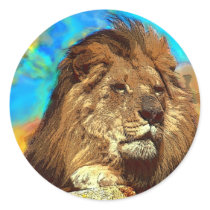 African-Lion-Digital Art Sticker