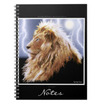 African Lion & Lightning Wildlife Art Notebook
