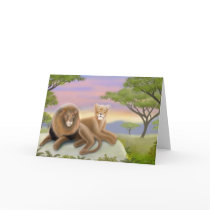 African Lions at Rest Card by twopurringcats African Lions at Rest Card