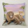 African Lions on the Savannah Pillow