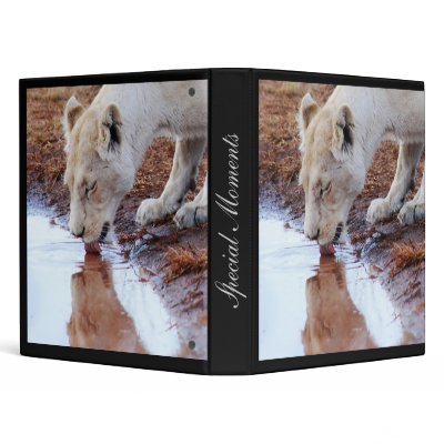 African Lions reflection Vinyl Binder by laureenr