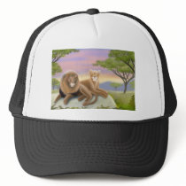 African Lions Relaxing in the Wild hats