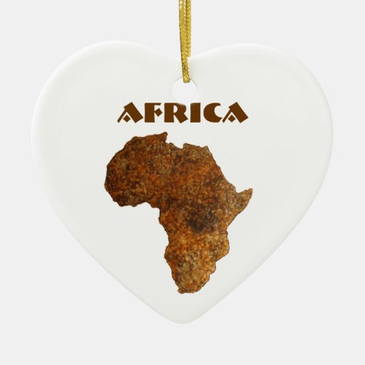 African Map Love Heart_Holiday Art Ornaments
