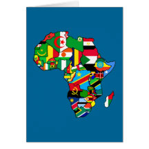 African Map of Africa flags within country maps Greeting Card