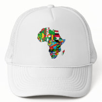 African Map of Africa flags within country maps Trucker Hat