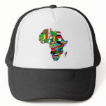 African Map of Africa flags within country maps Trucker Hats
