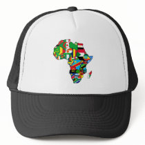 African Map of Africa flags within country maps Trucker Hats