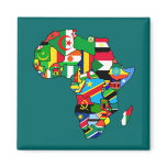 African Map of Africa flags within country maps magnets