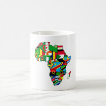 African Map of Africa flags within country maps Mugs