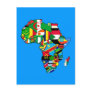 African Map of Africa flags within country maps Post Cards