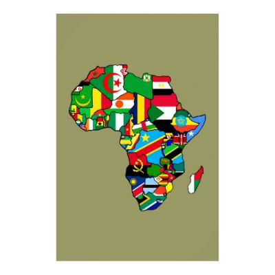 African Map of Africa flags within country maps Poster by Funkart