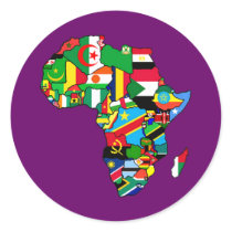 African Map of Africa flags within country maps Stickers