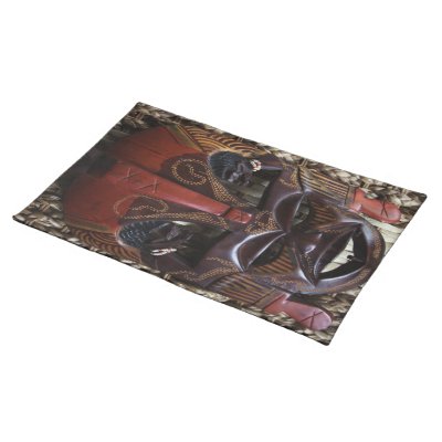 African Mask 2 Placemats by dandellion