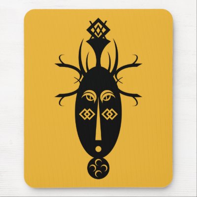 African Mask Mouse Pad by jbouzou