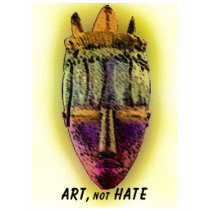 AFRICAN-MASK-yellow by Manda t-shirts