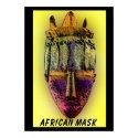 AFRICAN-MASK-YELLOW PRINT POSTER by junglewalkcom AFRICAN-MASK-YELLOW PRINT POSTER