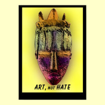 AFRICAN-MASK-yellow print Poster by junglewalkcom AFRICAN-MASK-yellow print Poster