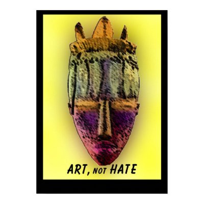 AFRICAN-MASK-yellow print Poster by junglewalkcom