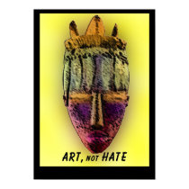 AFRICAN-MASK-yellow print Poster by junglewalkcom AFRICAN-MASK-yellow print Poster
