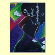 African Moon in Digital Water cards by nazaire2 African Moon in Digital Water cards