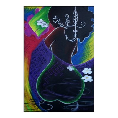 African Moon in Digital Water Print by nazaire2