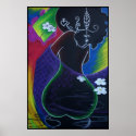 African Moon in Digital Water posters