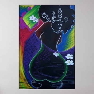 African Moon in Digital Water Print by nazaire2