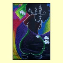African Moon in Digital Water posters