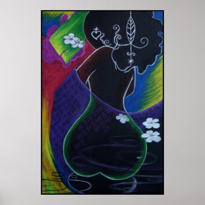 African Moon - Miami Deco Print by blackart