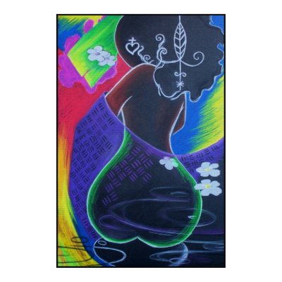 African Moon - Miami Tile Print by blackart