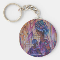 mother and child, african culture, family, mother, motherhood, people, keychain, mother and child keychain, love, parents, fine art, painting, Chaveiro com design gráfico personalizado