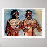 African Mother & Daughter Poster