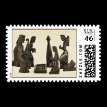 African Nativity Scene Stamp by nicolemorse African Nativity Scene Stamp